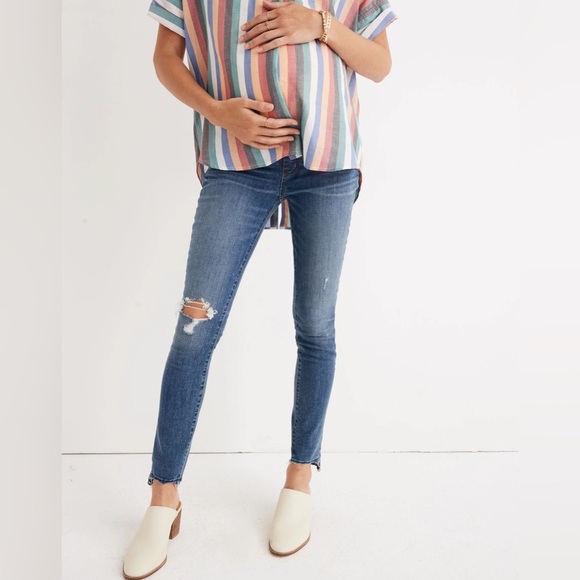 Madewell Maternity Side-Panel Skinny Jeans in Everton Wash: Adjustable Edition - Picture 1 of 11